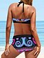 preiswerte Bikinis-Damen Badeanzug Bikinis 2 Stück Übergröße Bademode Rückenfrei Print für große Büsten Blume V-Wire Ausschnitt Urlaub Modisch Badeanzüge
