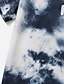 abordables Conjuntos de looks familiar-Mirada familiar Camiseta Tops Casual Tie-dye Letra Estampado Azul Oscuro Manga Corta Casual Trajes a juego / Verano