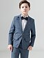 cheap Boys&#039; Clothing Sets-Kids Boys Suit &amp; Blazer Shirt &amp; Pants Formal Set Long Sleeve 5 Pieces Blue Bow Solid Color Party Date Regular Formal Gentle 3-13 Years / Fall / Winter