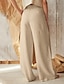 cheap Pants-Women&#039;s Fashion Casual Wide Leg Culottes in Faux Linen