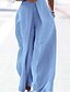 abordables Combinaisons femme-Combinaison-pantalon Femme Couleur unie Poche Décontractée Col Ras du Cou Plein Air du quotidien Demi Manches Standard Bleu S Printemps