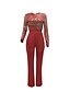 cheap Women&#039;s Jumpsuits-Women&#039;s Jumpsuit Solid Color Elegant Round Neck Party Party &amp; Evening Long Sleeve Bodycon Red S M L Fall