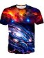 cheap Boys&#039; Tees &amp; Blouses-Boys 3D Galaxy T shirt Short Sleeve 3D Print Summer Spring Active Sports Fashion Polyester Kids 3-12 Years Outdoor Daily Regular Fit