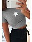 cheap T-Shirts-Women&#039;s Graphic Patterned Star Casual Daily Holiday Short Sleeve Crop Tshirt T shirt Tee Round Neck Print Basic Essential Sexy Tops Slim Black Blue Pink S