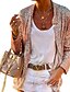 cheap Women&#039;s Coats &amp; Jackets-Women&#039;s Jacket Casual Jacket Blazer Party Outdoor Street Summer Spring Regular Coat V Neck Regular Fit Warm Breathable Streetwear Casual Jacket Long Sleeve Solid Color Sequins Stylish Khaki