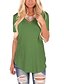 abordables Super Sale-Mujer Blusa Camiseta Básico Escote en V Moderno Plano Camiseta Escote en Pico Verano Regular Verde Trébol Azul Piscina Blanco Negro Rojo
