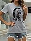 cheap T-Shirts-Women&#039;s Graphic Patterned Casual Going out Short Sleeve T shirt Tee Round Neck Print Basic Essential Tops 100% Cotton Green White Black S