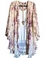 baratos Women&#039;s Coats &amp; Jackets-Casaco feminino plus size estampa floral ao ar livre data meia manga aberta frontal regular primavera verão rosa l xl xxl