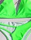 baratos Bikini-Mulheres Roupa de Banho Biquíni 2 partes Normal roupa de banho Cor imaculada Sem costas Corda Verde Branco Preto Laranja Decote em V-wire Fatos de banho Férias Moda Sensual / Moderno / novo