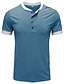 preiswerte Herrenmode-Herren T-Shirt Farbblock Rundhalsausschnitt Mittel Frühling Sommer Blau Schwarz Grau