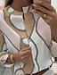 abordables Tops &amp; Blouses-Mujer Blusa Camisa Gráfico Bloque de color Geométrico Escote Redondo Elegante Moda Estilo callejero Tops Rosa