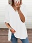 baratos Super Sale-Mulheres Blusa Camisa Social Em V Básico Diário Moderno Doce Tecido Balão Decote V Verão Normal Preto Azul Vermelho Cinzento Branco