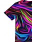 baratos Camisetas Para Meninos-Infantil Para Meninos Camisa Camiseta Manga Curta 3D impressão Estampa Colorida Geométrica Estampado Arco-íris Crianças Blusas Verão Básico Férias Moda de Rua