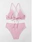cheap Bikini-Women&#039;s Swimwear Bikini 2 Piece Normal Swimsuit Plain Multi Color Slim Blue Rosy Pink Burgundy Coffee Strap Camisole Bathing Suits Vacation Fashion New / Sexy / Padded Bras