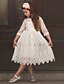 cheap Girls&#039; Dresses-Kids Little Dress Girls&#039; Solid Colored Wedding Birthday Daily Lace Ruffle White Red Beige Knee-length 3/4 Length Sleeve Vintage Cute Elegant Dresses Spring Summer 3-10 Years / Fall / Winter