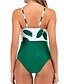 cheap One-Pieces-Women&#039;s Swimwear One Piece Beach Wear Swimwear Plus Size Swimsuit Color Block Tropical Tummy Control Ruched Slim Twisted for Big Busts Green V Neck Underwire Bathing Suits Fashion Cross Block / Cute