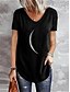 cheap Women&#039;s T-shirts-Women&#039;s Galaxy Print V-Neck Short Sleeve Tee