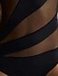abordables Une pièce-Bodysuit Femme Maille Contrôle du Ventre Couleur unie A Bretelles Vacances Soirée du quotidien Standard Sans Manches Noir S Eté
