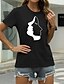 cheap T-Shirts-Women&#039;s Casual Going out T shirt Tee Short Sleeve Graphic Round Neck Print Basic Tops 100% Cotton Green White Black S