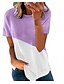 cheap Tops &amp; Blouses-Women&#039;s T shirt Tee Patchwork Basic Round Neck Summer Short Sleeve Purple White Black Blue