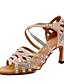 abordables Pumps &amp; Heels-Femme Chaussures Latines Cristal / strass Talon Talon Cubain Amande Noir Sangle croisée Paillettes de cristal scintillantes ornées de bijoux