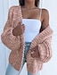 cheap Cardigans-Women&#039;s Cardigan Sweater Jumper Chunky Crochet Knit Knitted Tunic Open Front Solid Color Daily Going out Basic Stylish Drop Shoulder Winter Fall Blue Pink S M L / Long Sleeve / Casual / Regular Fit