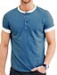 billige Herre Mode Beklædning-Herre T-shirt Farveblok Rund hals Medium Forår sommer Blå Sort Grå