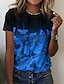 abordables T-shirts-T shirt Tee Femme Jaune Rose Claire Bleu Imprimer Papillon Casual Fin de semaine Manche Courte Col Rond basique Normal Standard Papillon Peinture S