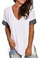 cheap Super Sale-Women&#039;s V-Neck Short-Sleeved Solid Blouse