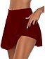 abordables Super Sale-Mujer Falda de tenis falda de golf Pantalones cortos de yoga 2 en 1 Sin costura Protección Solar Ligero Yoga Aptitud física Entrenamiento de gimnasio Escasez Prendas de abajo Color sólido Gris Oscuro