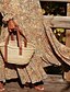 cheap Boho Dresses-Women&#039;s Swing Dress Maxi long Dress Khaki Long Sleeve Floral Print Print Spring Summer V Neck Casual Boho Going out Beach Flare Cuff Sleeve Loose 2021 S M L XL XXL 3XL