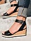 cheap Sandals-Corkys Women&#039;s Faux Leather Platform Wedge Sandals