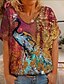 abordables T-shirts-Mujer Floral Graphic Casual Fin de semana Abstracto Pintura Manga Corta Camiseta Escote en Pico Estampado Básico Tops Verde Trébol Blanco Negro S / Impresión 3D