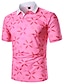 cheap T-Shirts-Men&#039;s Golf Shirt Dress Shirt Casual Shirt T shirt Tee Shirt Holiday Curve Print Classic Collar Casual Daily Short Sleeve Button-Down Print Tops Color Block Casual Fashion Classic Light Pink