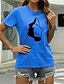 economico T-shirts-Per donna Informale Per uscire maglietta Manica corta Pop art Rotonda Stampa Essenziale Top 100% cotone Verde Bianco Nero S