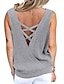 cheap Women&#039;s Clothing-spring  summer new cross-border    women&#039;s clothing waffle deep v-neck backless sexy vest t-shirt top knitted sweater