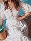 abordables Vestidos Maxi-Mujer Vestido de Vaina Vestido largo maxi Rosa Blanco Media Manga Color sólido Escote en Pico caliente S M L XL XXL