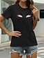economico T-shirts-Per donna Informale Per uscire maglietta Manica corta Pop art Rotonda Stampa Essenziale Top 100% cotone Verde Bianco Nero S