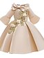 cheap Girls&#039; Dresses-Kids Girls&#039; Dress Floral Flower Party Pegeant Bow Elegant Princess Cotton Polyester Floral Embroidery Dress Pink Red Green