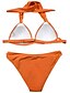 abordables Bikini-Mujer Bañadores Bikini 2 piezas Normal Traje de baño Cabestro 2 Piezas Espalda Abierta Sexy Color puro Escote en V Vacaciones Moda Trajes de baño