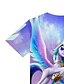 preiswerte T-Shirts &amp; Blusen für Mädchen-Mädchen 3D Tier T-Shirt Kurzarm 3D-Druck Sommer Aktiv Polyester kinderkleidung 4-12 Jahre Freizeitskleidung Regular Fit