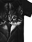 baratos Camisetas &amp; Blusas Para Meninas-Infantil Para Meninas Camisa Camiseta Manga Curta Gato Animal Preto Crianças Blusas Básico Férias Estilo bonito