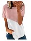 economico Tops &amp; Blouses-maglietta da donna t-shirt patchwork basic girocollo estate manica corta viola bianco nero blu