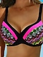billige Bikini-Dame Badetøj Bikini 2 stk Plusstørrelser badedragt Åben Ryg Sexet Printer for store buster Geometrisk V-strop Ferie Mode Badedragter