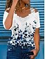 abordables Super Sale-Mujer Camiseta Blusa Floral Graphic Flores Calle Casual Noche Encaje Retazos Camiseta Blanco Manga Corta Básico Moderno Hombros Caídos Verano
