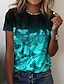 economico T-shirts-Per donna maglietta Giallo Rosa Blu Stampa Farfalla Informale Fine settimana Manica corta Rotonda Essenziale Standard Farfalla Pittura S