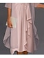 preiswerte Casual Kleider-a-linienkleid für damen knielanges kleid blau lila rosa halbe ärmel blumen reine farbe gerafftes mesh herbst frühling rundhalsausschnitt elegant lässig klassiker 2023 s m l xl xxl 3xl