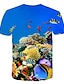billige T-shirts &amp; Trøjer til Drenge-Barnet&#039;s Dag Drenge 3D Haj 3D-udskrivning Fisk T-shirt Kortærmet Sommer Aktiv Sød Stil Gade Polyester Spandex Børn Baby 2-12 år