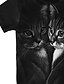 abordables Camisetas y blusas para niñas-Niños Chica Camiseta Manga Corta Gato Animal Negro Niños Tops Básico Vacaciones Estilo lindo