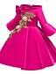 preiswerte Kleider für Mädchen-kinderkleidung Mädchen Kleid Blumen Blume Party Pegeant Schleife Elegant Prinzessin Baumwolle Polyester Kleid mit Blumenstickerei Rosa Rote Grün